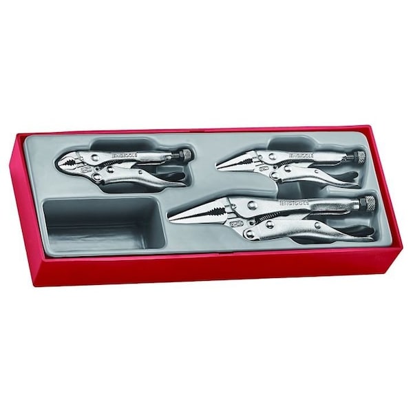 3 Piece Round Jaw Power Grip and Long Nose Vise Grip Locking Pliers Set